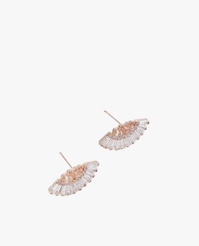  CECI - Khuyên tai nữ hình cánh quạt đính đá 