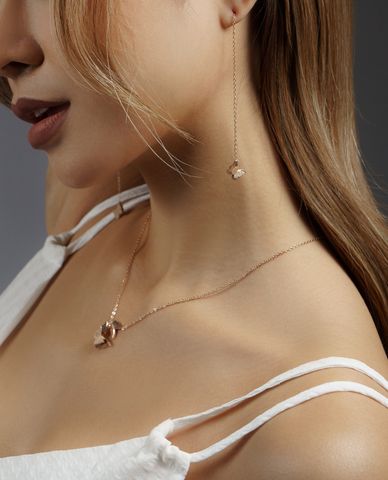  CECI - Khuyên tai nữ dáng thả phối mặt cánh bướm nữ tính 