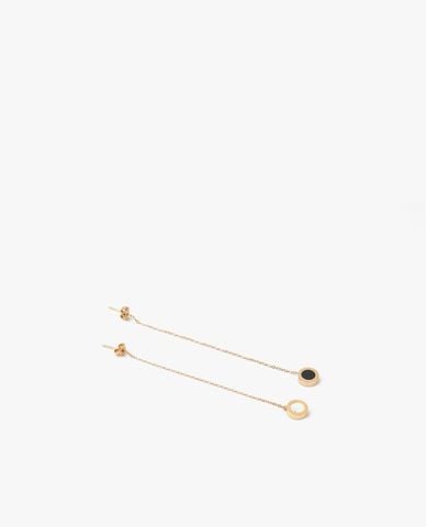  CECI - Khuyên tai nữ dáng thả phối mặt hình đồng hồ thời trang 