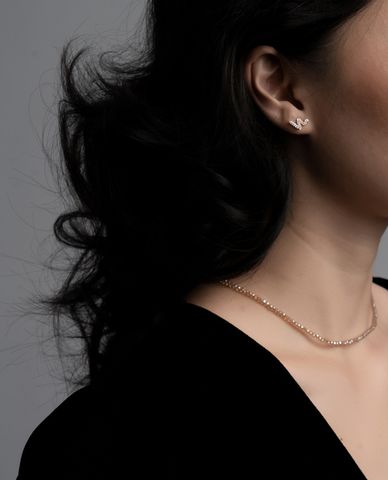  CECI - Khuyên tai nữ đính đá dáng uốn lượn thời trang 