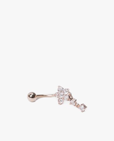  CECI - Khuyên rốn nữ hình bông hoa đính đá 