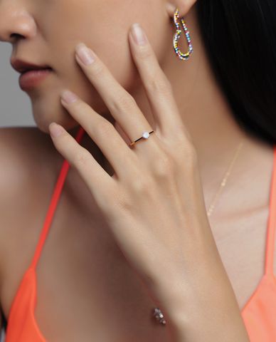  CECI - Nhẫn nữ bản nhỏ đính đá tinh tế 