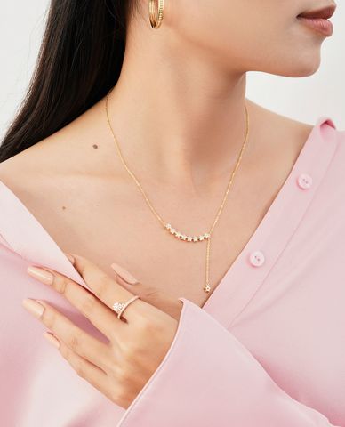  CECI - Nhẫn nữ đính đá phối mặt hoa tuyết xinh xắn 