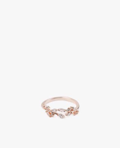  CECI - Nhẫn nữ dạng hở hình chiếc lá đính đá 