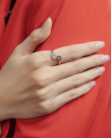  CECI - Nhẫn nữ dáng hở mặt đính đá sang trọng 