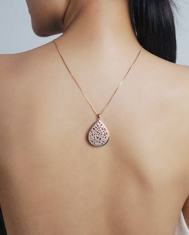  CECI - Dây chuyền nữ mặt giọt nước đính đá nổi bật 