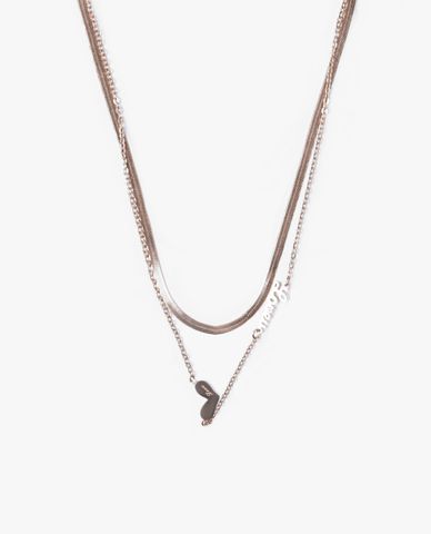  CECI - Vòng cổ nữ hai tầng phối mặt trái tim thời trang 