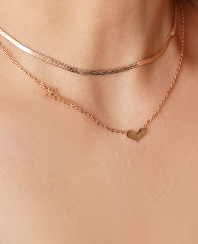  CECI - Vòng cổ nữ hai tầng phối mặt trái tim thời trang 