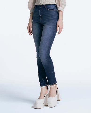  GIGI - Quần jeans nữ phom ôm phối wash bạc năng động 