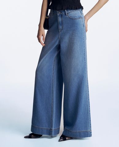  GIGI - Quần jeans nữ ống rộng phối túi thời trang 