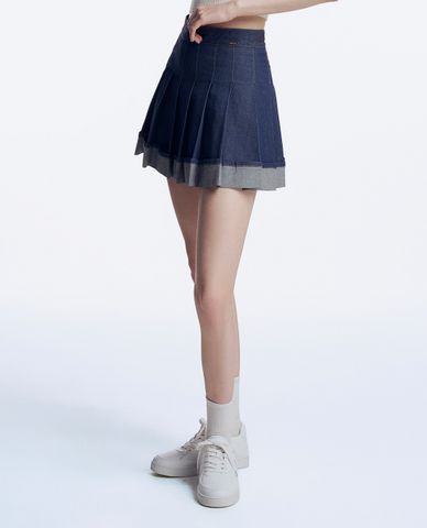  GIGI - Chân váy denim xếp li mini trẻ trung 