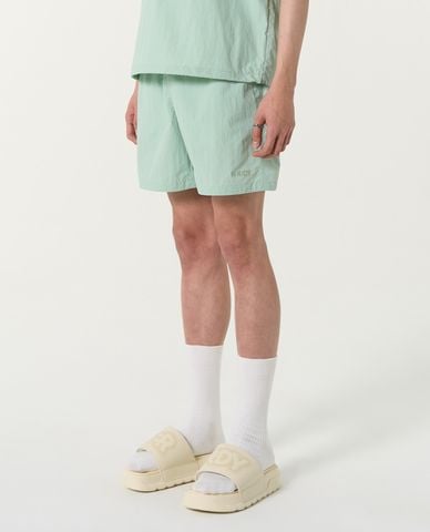  NERDY - Quần shorts unisex ống rộng lưng thun Woven Basic Half 