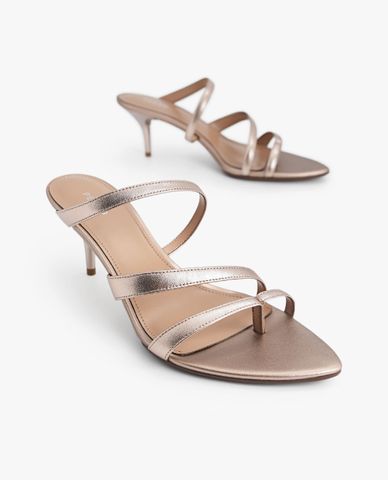  PEDRO - Giày sandals cao gót nữ quai mảnh xỏ ngón thời trang Metallic 