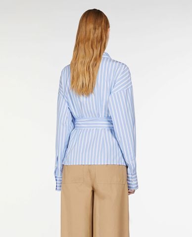  WEEKEND MAX MARA - Áo sơ mi cổ bẻ tay dài phối sọc dọc Torino 