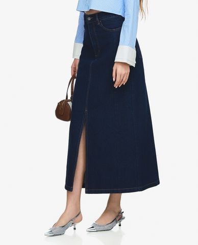  GIGI - Chân váy denim phom midi xẻ tà cá tính 