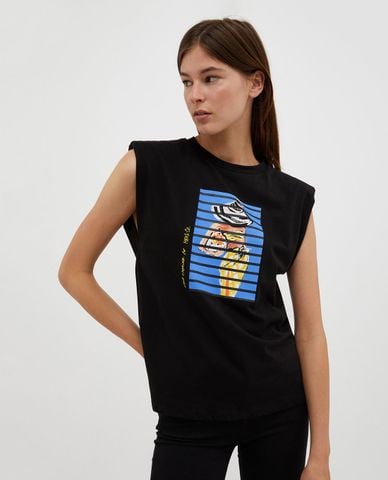  MAX&Co. - Áo sát nách nữ cổ tròn Collage 