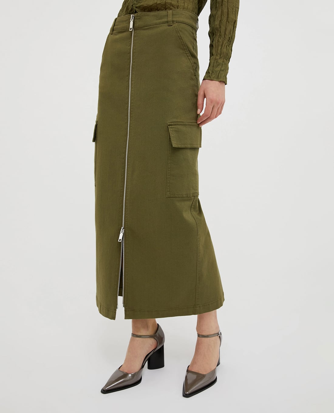 MAX&Co. - Chân váy bút chì midi phối khoá kéo Bologna