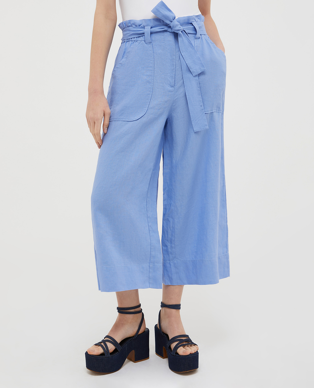 MAX&Co. - Quần lửng ống rộng phối bèo kèm thắt lưng Sacha