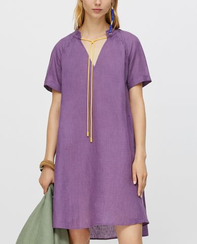  MAX&Co. - Đầm mini phom suông ngắn tay Pure Linen Shift 