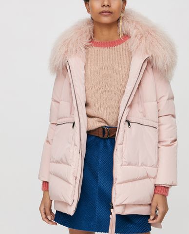  MAX&Co. - Áo khoác phao nữ phối lông Mongolian Fur Collar 