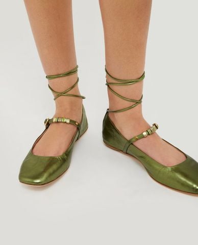  MAX&Co. - Giày búp bê đế bệt mũi vuông phối dây quai Liv 