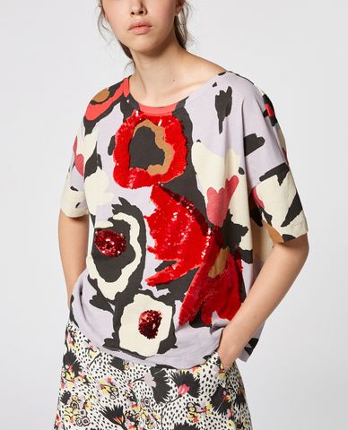  MAX&Co. - Áo thun nữ cổ tròn ngắn tay phối họa tiết thời trang 