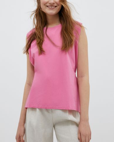  MAX&Co. - Áo kiểu nữ sát nách cổ tròn Poplin & Jersey 