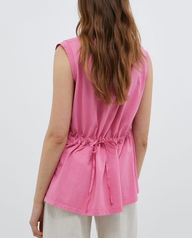  MAX&Co. - Áo kiểu nữ sát nách cổ tròn Poplin & Jersey 