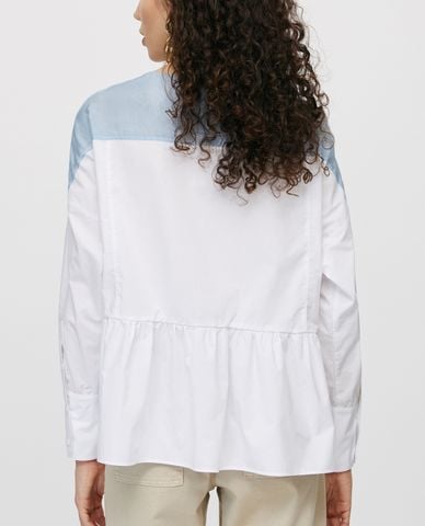  MAX&Co. - Áo kiểu nữ cổ tròn tay dài Poplin And Chiffon 