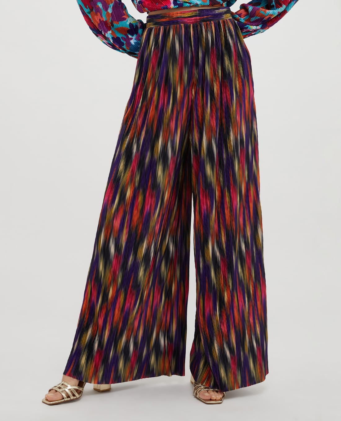 MAX&Co. - Quần nữ ống rộng xếp li lưng thun Turchino