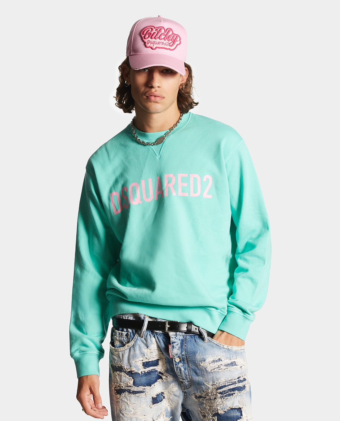 DSQUARED2 - Áo sweatshirt nam cổ tròn Cool Fit