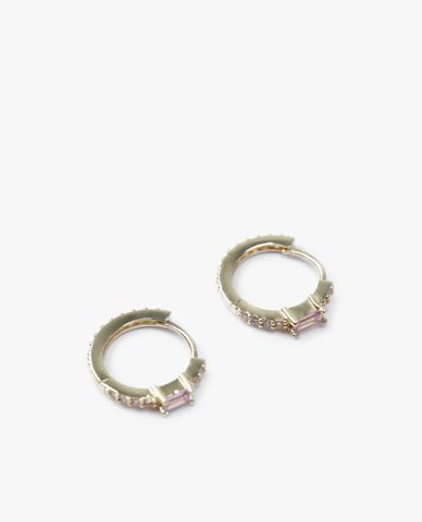  CECI - Khuyên tai nữ khoen tròn bản dày phối đính đá sang trọng 