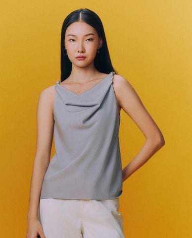  GIGI - Áo sát nách cổ đổ thời thượng 