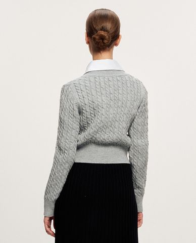  GIGI - Áo dệt kim nữ cổ V tay dài thời trang 