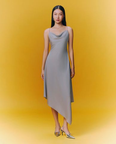  GIGI - Đầm hai dây midi cổ đổ sang trọng 