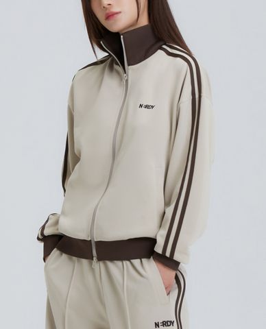  NERDY - Áo khoác thể thao unisex cổ trụ tay dài Classic Ny Track 