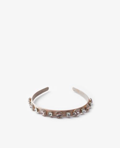  CECI - Băng đô cài tóc nữ bọc vải bản nhỏ đính đá sang trọng 