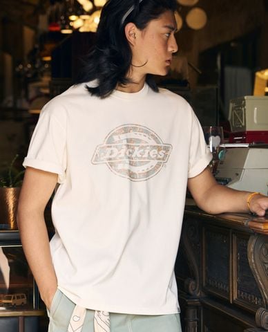  DICKIES - Áo thun unisex cổ tròn tay ngắn phối logo 