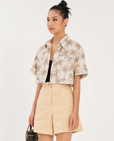  GIGI - Áo sơ mi nữ tay ngắn phom croptop trẻ trung 