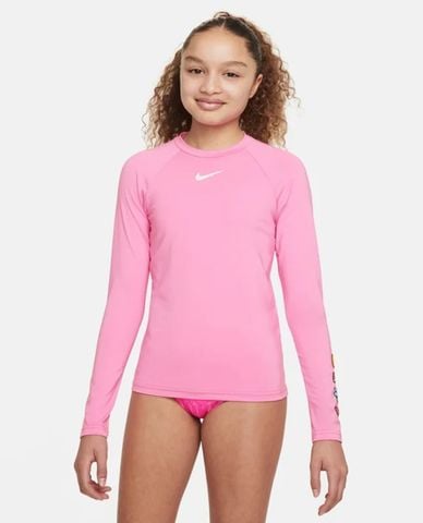  NIKE SWIM - Áo bơi bé gái cổ tròn tay dài Hydroguard 