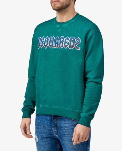  DSQUARED2 - Áo sweatshirt nam cổ tròn tay dài phối logo in thời trang 