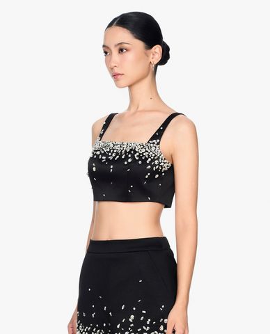  GIGI - Áo hai dây nữ phom croptop đính đá thời trang 