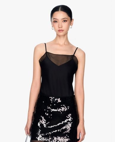  GIGI - Áo hai dây nữ phối voan xuyên thấu nữ tính 