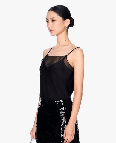  GIGI - Áo hai dây nữ phối voan xuyên thấu nữ tính 