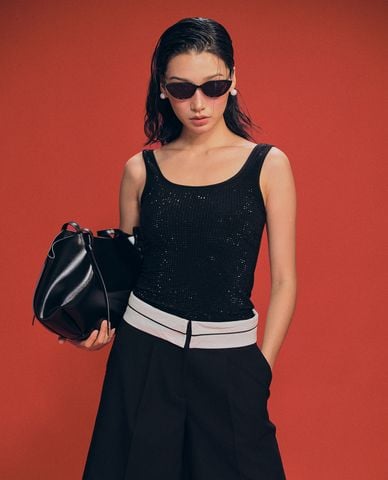  GIGI - Áo hai dây nữ đính sequin sang trọng 