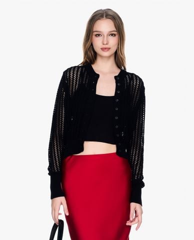  GIGI - Áo khoác cardigan nữ cổ tròn tay dài trẻ trung 