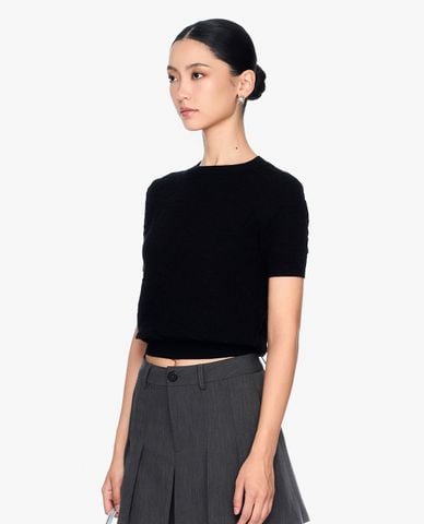  GIGI - Áo dệt kim nữ tay cổ tròn phom ôm tôn dáng 