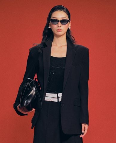 GIGI - Áo khoác blazer nữ cổ V tay dài thanh lịch 