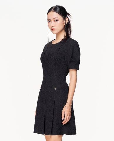  GIGI - Đầm xếp li mini cổ tròn tay ngắn trẻ trung 