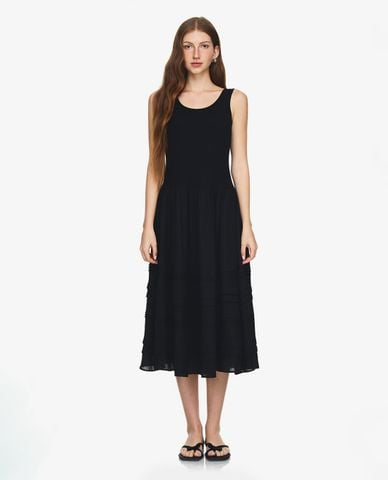  GIGI - Đầm hai dây midi cổ vuông thanh lịch 